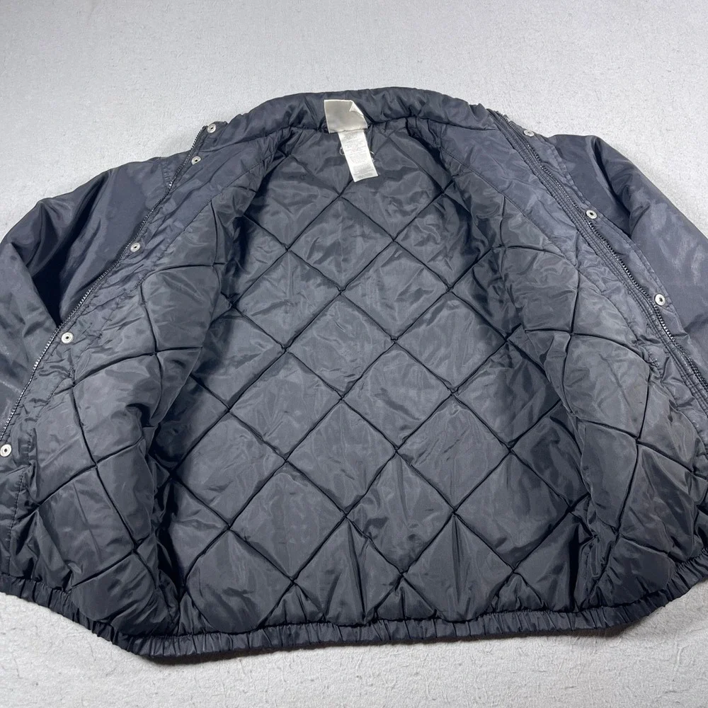 Vintage Adidas Jacket Mens Large Snap Zip Front Puffer Nylon Red Logo‎ 90s